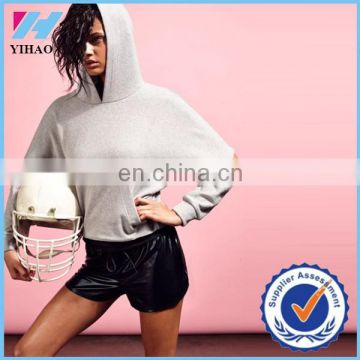 Trade Assurance Yihao 2015 Woman Solid Custom Active Gym Wear Fitwear Top Wear Sweatshirt Hoodie