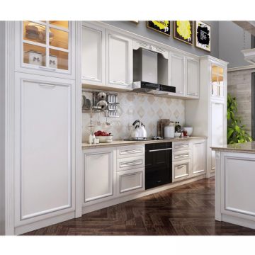 Shandong factory customized simple design wood kitchen cabinet