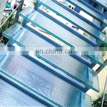 decorative tempered anti skid laminated glass for stair tread