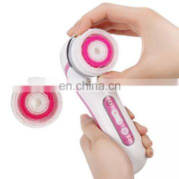 Electric portable facial cleansing brush for sensitive skin