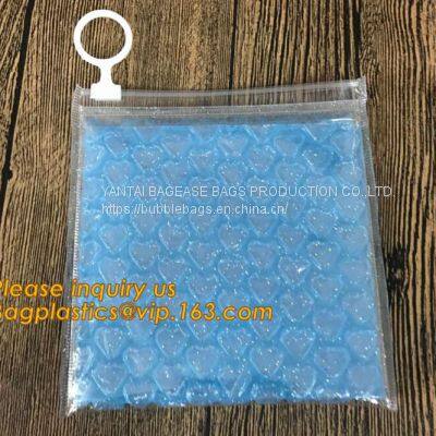 Reusable Metallic Matte Glossy Holographic Ziplock Bags, Reclosable Cosmetic Packing Bubble Pouch Slider Zipper
