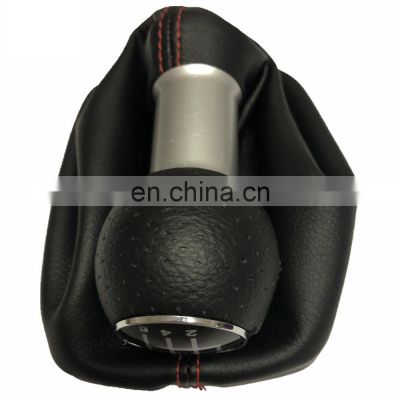 gear shift knob Red Circle Stitching Real Leather Gear Shift lever Knob with cover for Audi A