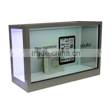 32" transparent lcd screen all in one touch kiosk interactive advertising display transparent lcd showcase kiosk