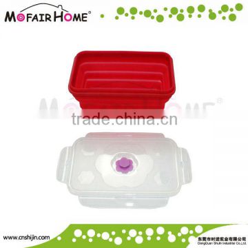 Kitchenware rectangle foldable silicone food grade containers