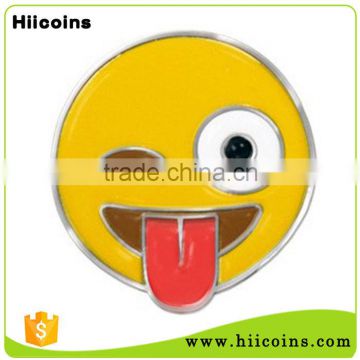 Metal Nickel Plated Smile Emoji Custom Pin Badge                        
                                                Quality Choice
