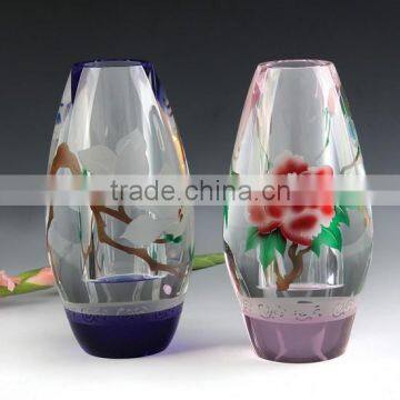 High quality glass flower vase, crystal glass vase for weddings, glass vase CV-1073