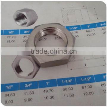 Stainless Steel BSP Screwed Pipe Fitting Hex Backnut 3/4"