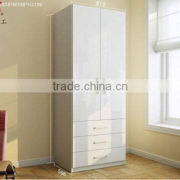 2015 Hot sale mini white Wardrobe/new design custom made wardrobe