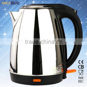 cordless electric kettle stainless steel with thermometer 1.5L 1.8 L 2.0 L or customized 1500 W