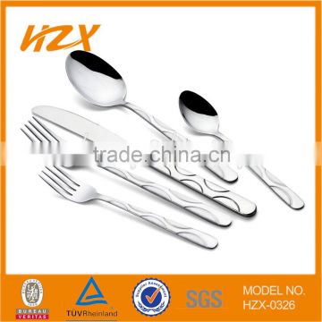 Stainless steel cutlery set with satin polish