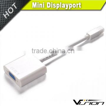 Gold palted Mini Display port to VGA convert dongle in white