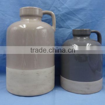 Fat blue and white ceramic vase for home decoration in high quality from Guangdong, China
