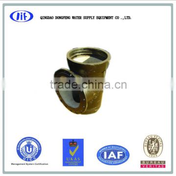 Double socket tee with flanged branch ductile iron pipe fitting