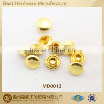 8mm gold round metal rivets for clothing bag shoe