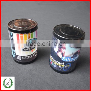 Black printed round shape plastic PVC box,high quality PVC custom plastic round storage tube