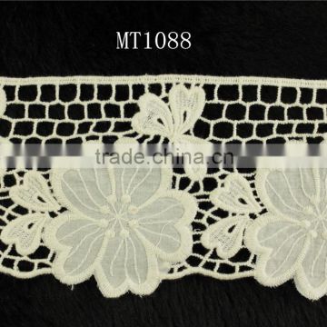 fashion cotton embroideried fabric trim lace for garments