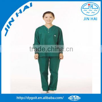 Hospital using green color nurse uniform dress