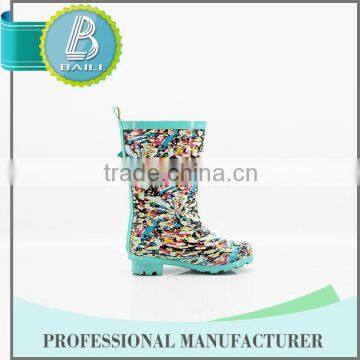 2016 Most popular fresh flower short rain boots women