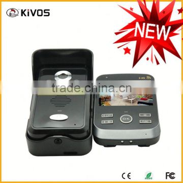 2.4Ghz 300meter kivos kdb300 cheap video door phone With Pir Auto-detection Recording