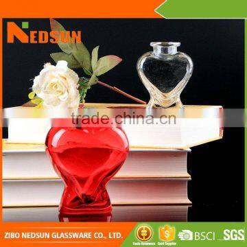 Wholesale products Clear and red Wholesale heart shaped glass jar