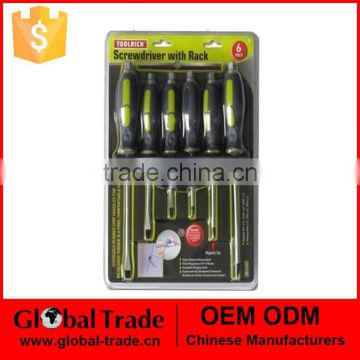 T0347 6Pc Slotted Phillips Screwdriver With Rack