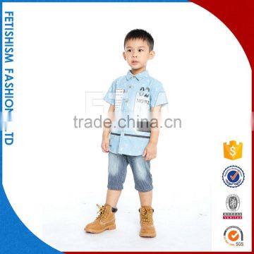 Anti-Pilling Anti-Shrink Quick Dry sky blue casual denim boys toddler boy designer clothes