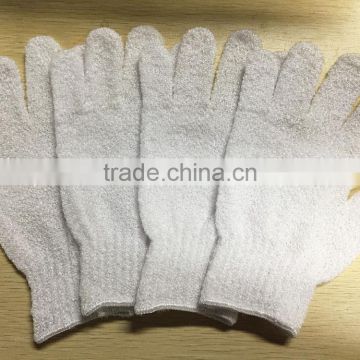 High quality White Nylon Exfoliating Bathing SPA Gloves in 2016