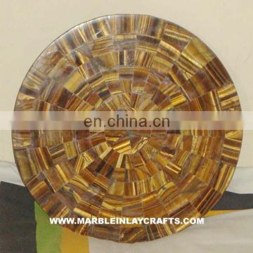 Tiger Eye Stone Table Tops, Round Marble Table Top
