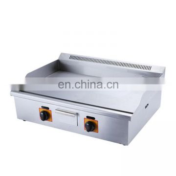 Commercial heavy duty stainless steel gas flat griddle with cabinet