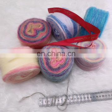 china roll crochet melange soft merino wool acrylic  gradient cotton cheap colorful ball bobbel cake yarn