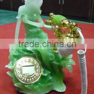 Beauty Resin Jade Antique Telephone,home decoration old fashioned phone