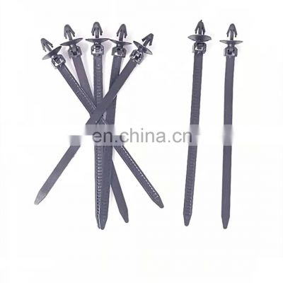 Auto Fastener Clips Car Cable Fastening Ties Nylon Black Car Auto Cable Strap Push Mount Wire Tie Clamp