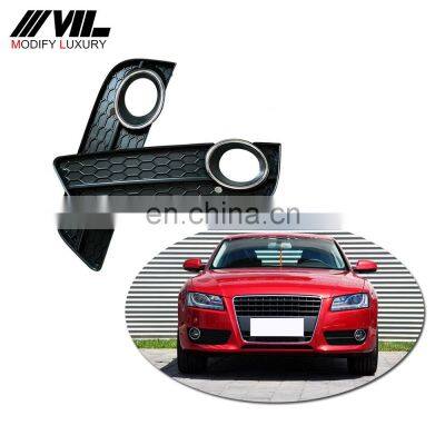 L R Front Bumper Lower Fog Light Lamp Grille Cover Chrome For Aud i A5 2008-2011