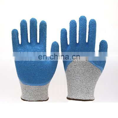 Waterproof 3/4 Latex Coated Cut Level 5 Gloves Puncture Resistant Anti Cutting Safety Work Gloves For Fishing Construction