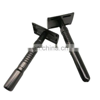 private label mens no electrical classic metal single blade zinc alloy head black brass double edge safety razor