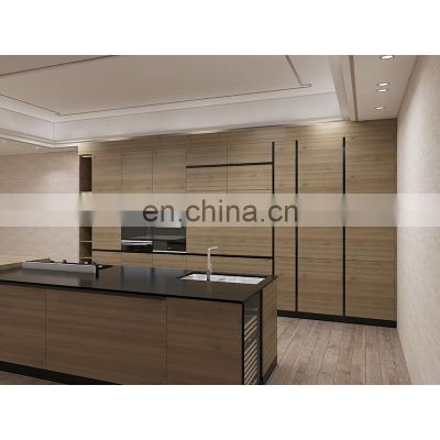 CBMMART Modern Straight shaped Melamine Wood Grain Kitchen Cabinet