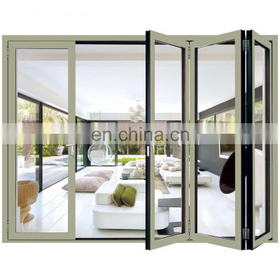Heat Insulation patio aluminium glazed folding doors  accordion doors