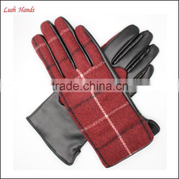 Female fashion winter leather gloves hotsale in 2016