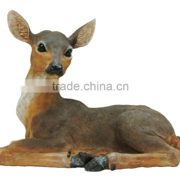 HomeView Design Doe Lying Outdoor Statue Natural Realistic Colors