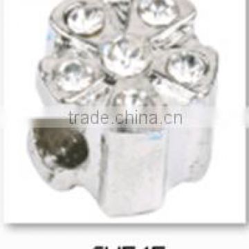 silver loose beads with white crystal jewelry Accessories beads