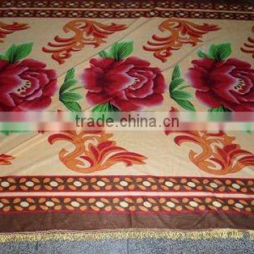 wholesale cheap price flower design double fleece blanket