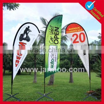 Promotional 110g knitted Polyester double side teardrop flags