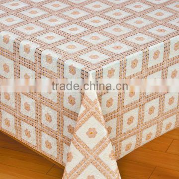 vinyl lace table cloth applique embroidered tablecloth
