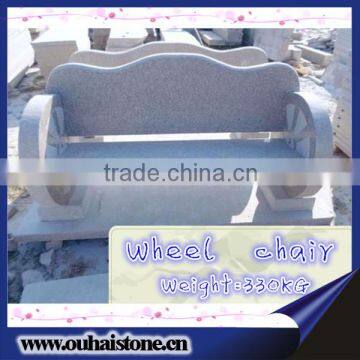 High-end large size wheel shaped granite outdoor stone benches