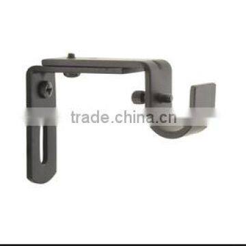 black single ajustable curtain rod wall bracket