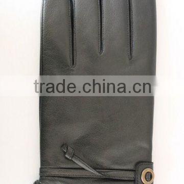 2014 new collection lamb skin leather men style gloves with wool cashemere lining