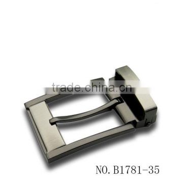 formal belt teeth buckle square shaped formal clip pin buckle brushed gun metal color buckle