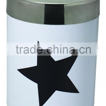 Stainless Steel Coloured Canister Star Design
