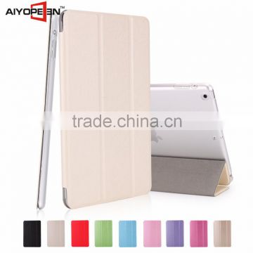 New arrive Silk Pattern smart cover Auto wake up connection case for iPad mini1/2/3 case with 10 colors
