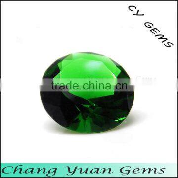 4.00mm Round shape green color faceted glass gems